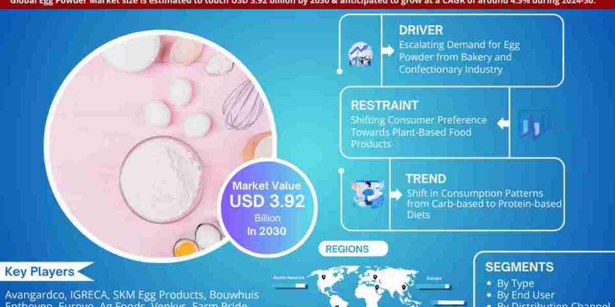 Egg Powder Market Exceeds USD 3.92 Billion in 2030, Projected to Surge with 4.5% CAGR by 2030